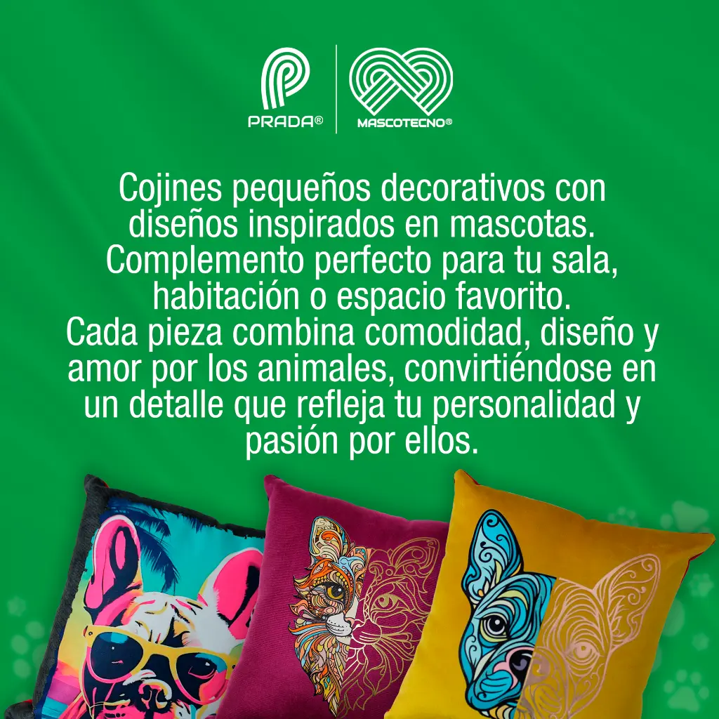COJIN PEQUEÑO DISEÑO CON MASCOTAS