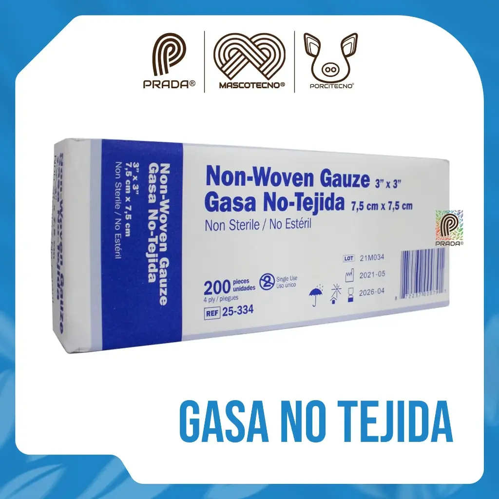 GASA NO TEJIDA 7.5 X 7.5 CAJA X 200 UND