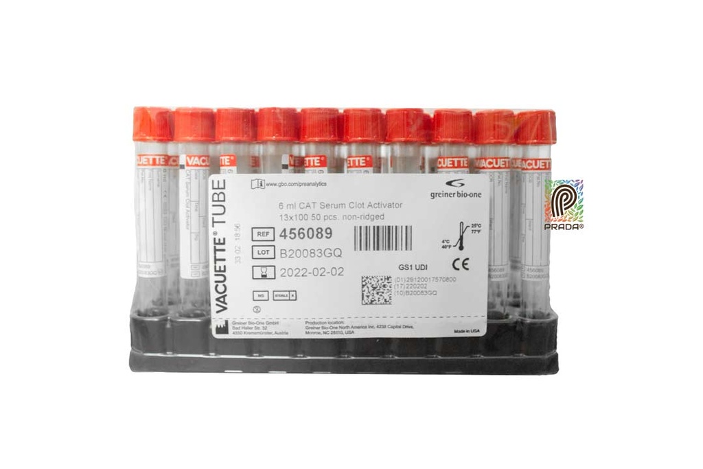 VACUTAINER TAPA ROJA CAJA X 50 UND