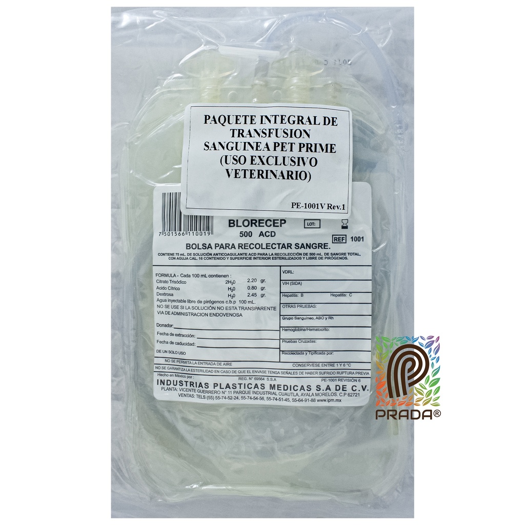 KIT DE TRANSFUSION SANGUINEA x 500