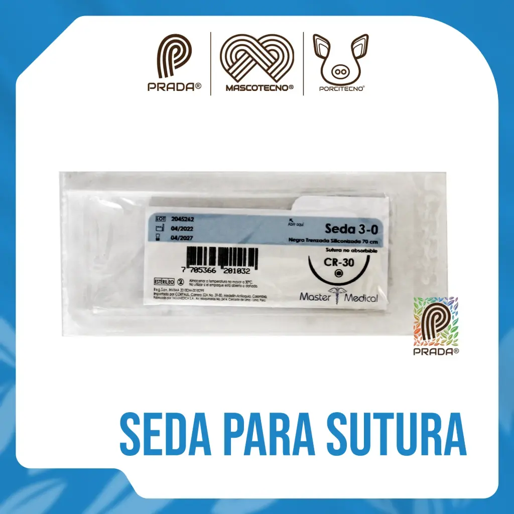 SEDA PARA SUTURA 3.0 CON AGUJA