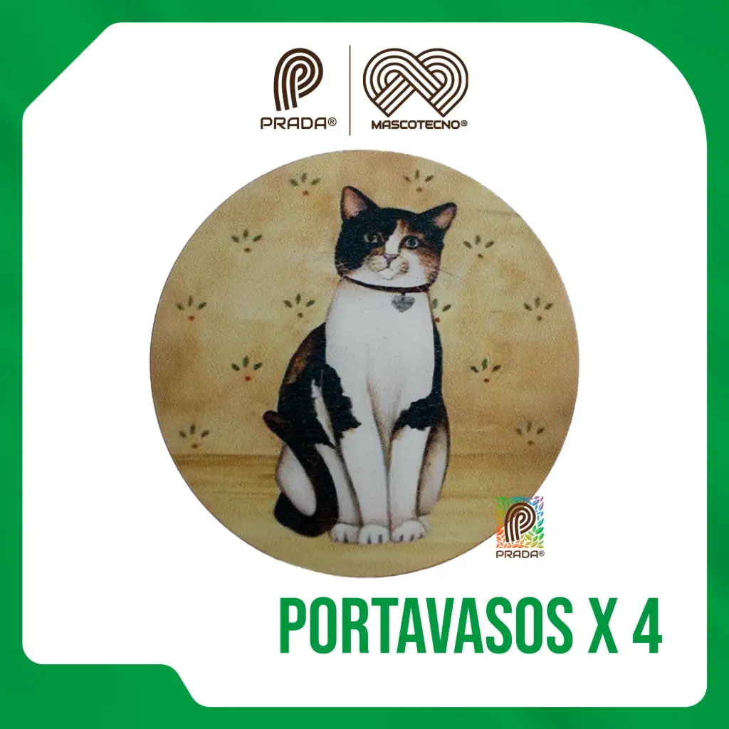 [0-0000-0011] PORTA VASOS MADERA MASCOTAS X 4